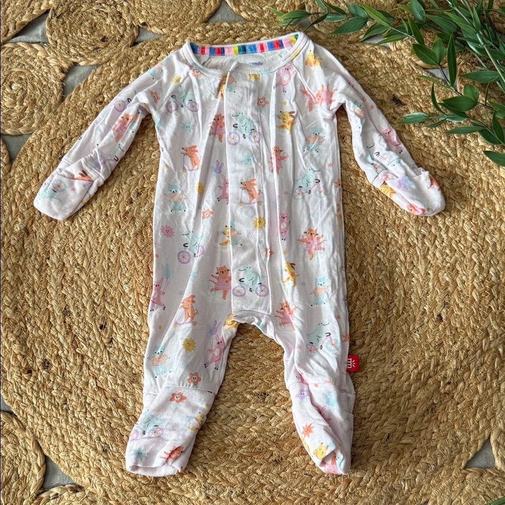 Magnetic Me Pink & Pastel Animal Print Footie